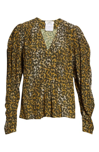 Isabel Marant Étoile Amirya V-neck Printed-blouse In Bronze