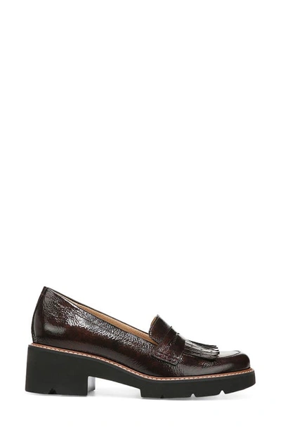Naturalizer Darcy Fringe Leather Loafer In Cinnamon Patent Leather