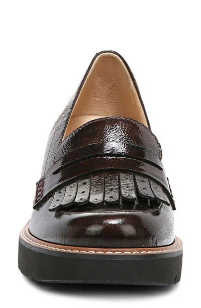 Naturalizer Darcy Fringe Leather Loafer In Cinnamon Patent Leather