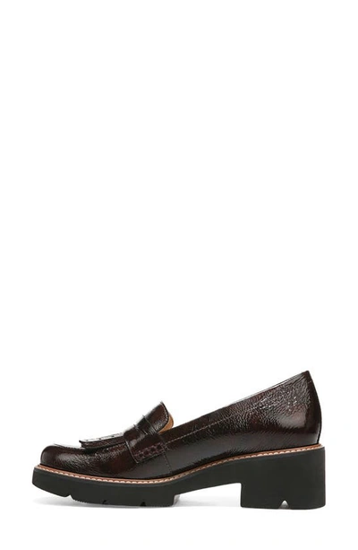 Naturalizer Darcy Fringe Leather Loafer In Cinnamon Patent Leather