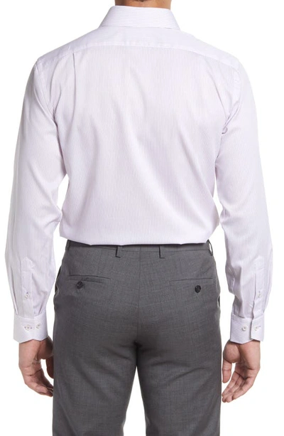 Shop Lorenzo Uomo Trim Fit Textured Stripe Dress Shirt In White/ Pink