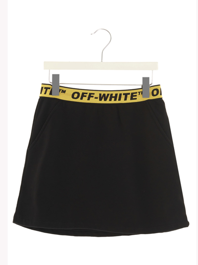 Shop Off-white Logo Elastic Skirt In Black