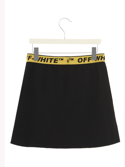 Shop Off-white Logo Elastic Skirt In Black
