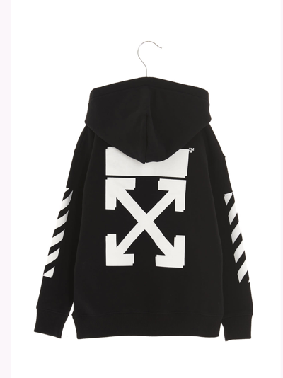 Shop Off-white Rubber Arrow Hoodie In White/black