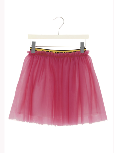 Off-white Logo Tulle Skirt In Fuchsia