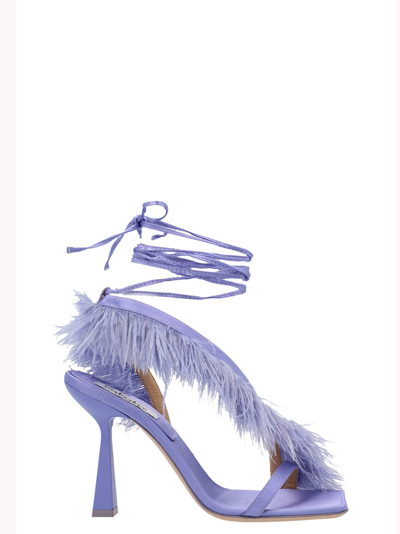 Shop Sebastian Milano Feather Wrap Sandals In Purple