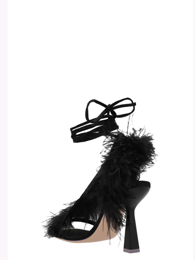 Shop Sebastian Milano Feather Wrap Sandals In Black