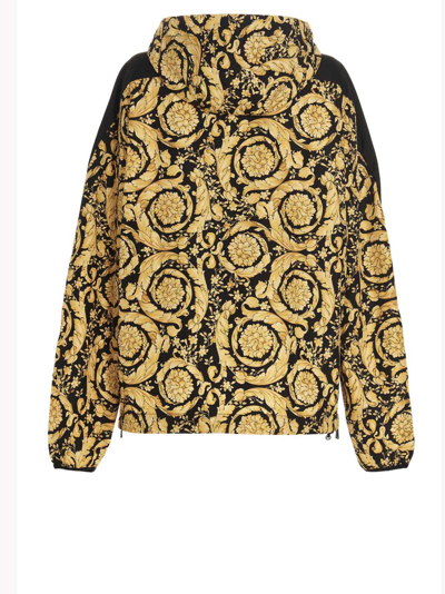 Shop Versace Barocco Hooded Jacket In Multicolor