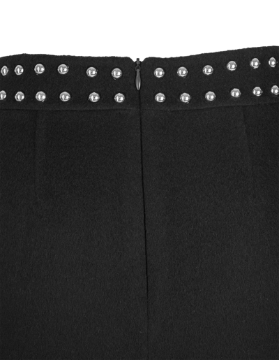 Shop P.a.r.o.s.h Black Leak Mini Skirt With Studs In Nero