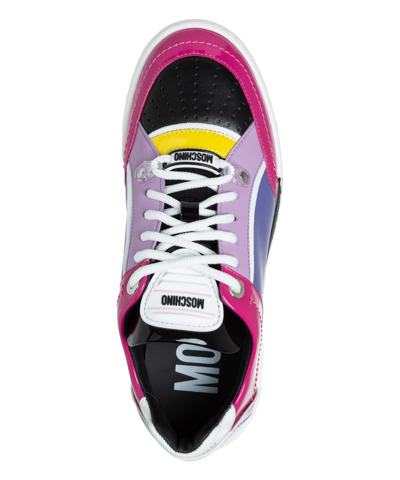 Shop Moschino Streetball Sneakers In Fuchsia