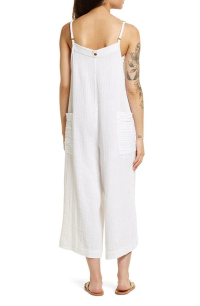 Shop Rip Curl Premium Surf Cotton Gauze Jumpsuit In White