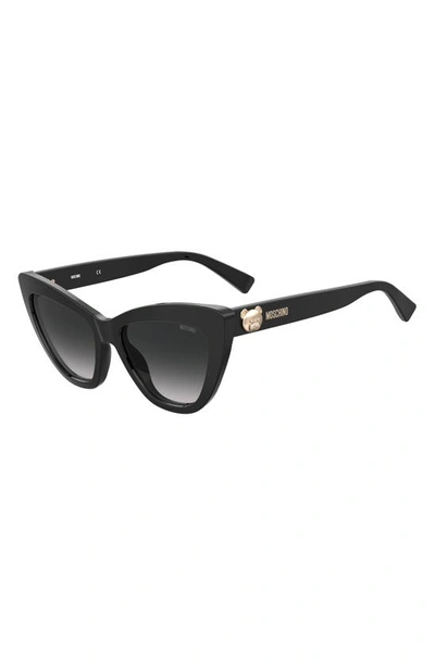 Shop Moschino 54mm Gradient Cat Eye Sunglasses In Black / Grey Shaded