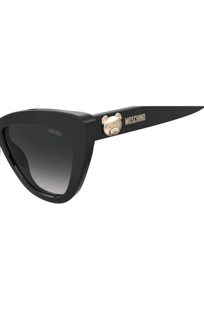 Shop Moschino 54mm Gradient Cat Eye Sunglasses In Black / Grey Shaded