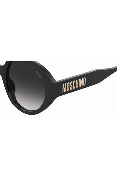 Shop Moschino 53mm Gradient Round Sunglasses In Black / Grey Shaded