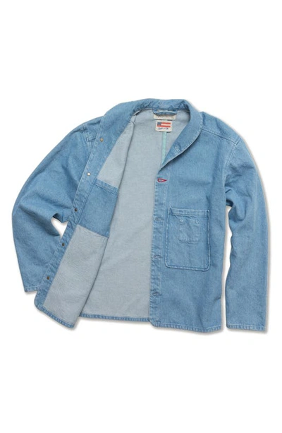 Shop Imperfects Shepherds Denim Button-up Shirt In Sky Blue