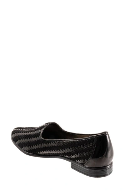 Shop Trotters Liz Iii Flat In Black/ Black Patent