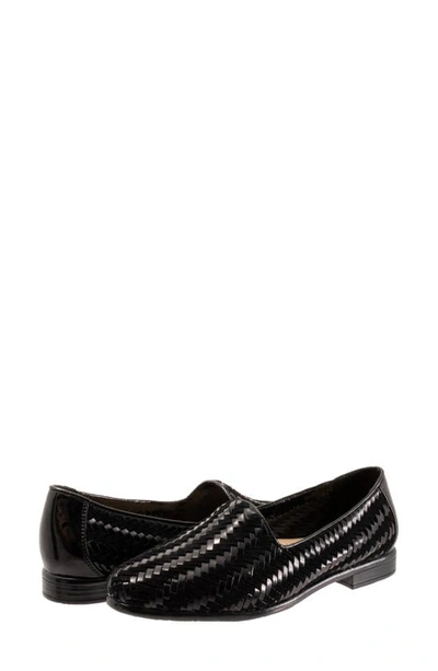 Shop Trotters Liz Iii Flat In Black/ Black Patent