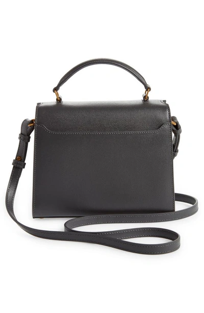 Shop Saint Laurent Mini Cassandra Leather Top Handle Bag In 1112 Storm