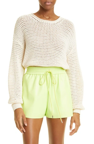 Shop A.l.c Laney Open Mesh Stitch Sweater In Ivory