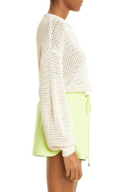 Shop A.l.c Laney Open Mesh Stitch Sweater In Ivory
