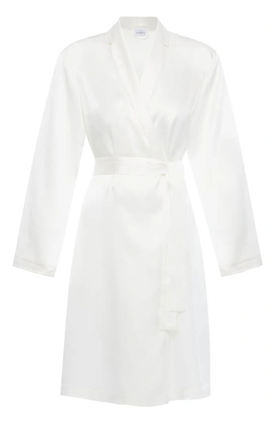 Shop La Perla Short Silk Robe In Natural