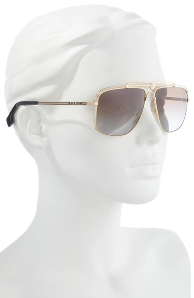Shop Versace 61mm Gradient Aviator Sunglasses In Gold