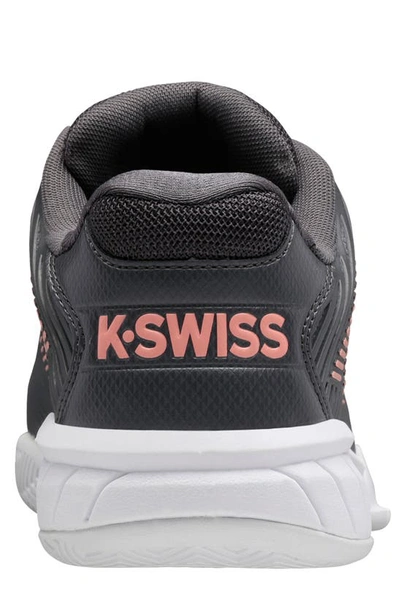 Shop K-swiss Hypercourt Express 2 Tennis Shoe In Asphalt/white/peach Amber