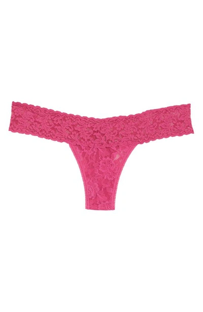 Shop Hanky Panky Signature Lace Low Rise Thong In Dragon Fruit Pink