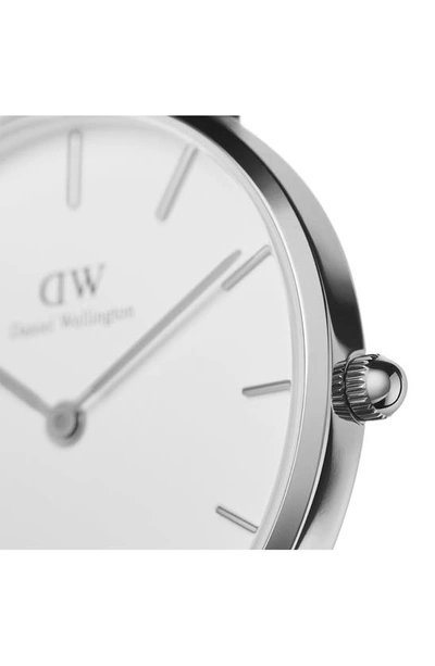 Shop Daniel Wellington Classic Petite Mesh Strap Watch, 32mm In Silver/white/silver