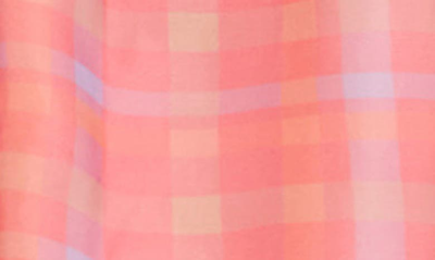 Endless Rose Checker Print Puff Sleeve Babydoll Minidress In Multi