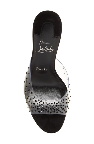 Shop Christian Louboutin Degramule Crystal Embellished Sandal In Black