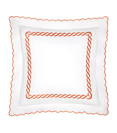 Shop Pratesi Treccia Square Oxford Pillowcase (65 X 65cm) In Orange