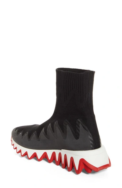 Shop Christian Louboutin Sharky Sock Sneaker In Black
