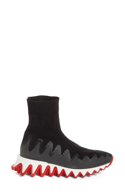 Shop Christian Louboutin Sharky Sock Sneaker In Black