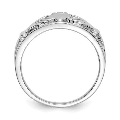 Pre-owned Wishing For Claudia 14k White Gold Polished Ladies Claddagh Ring Size 7
