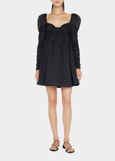 Shop Zimmermann Violet Twist-front Empire Mini Dress In Black