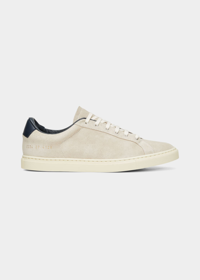 Shop Common Projects Retro Suede Court Sneakers In 4128 - Off Wht/na