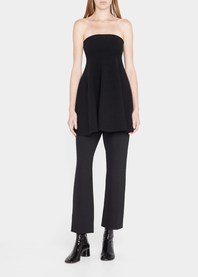 Shop Proenza Schouler Strapless Fit-&-flare Boucle Mini Dress In Black