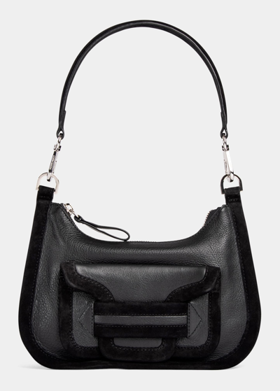 Shop Pierre Hardy Alpha Zip Leather Shoulder Bag In Black