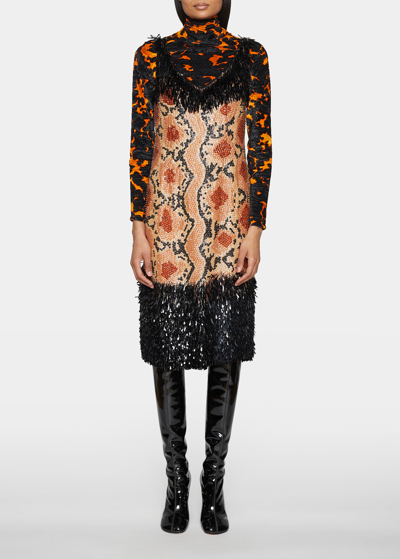 Shop Dries Van Noten Damaras Beaded & Sequin-embellished Fringe Dress In Beige