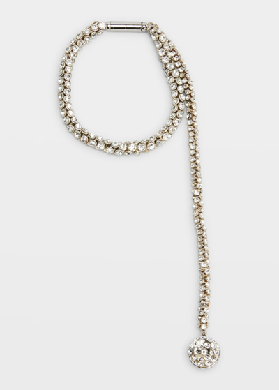 Shop Dries Van Noten Crystal Chain Choker Necklace In Silver