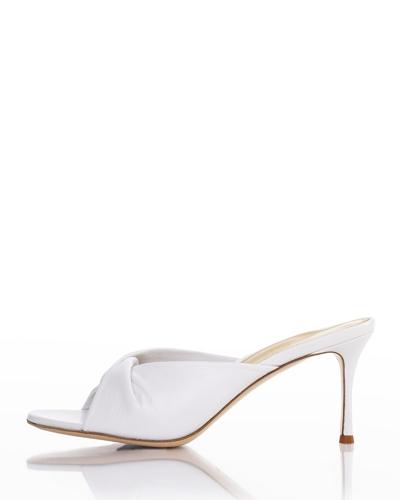 Shop Marion Parke Carrie Twisted Napa Mule Sandals In White