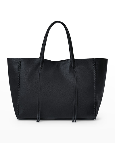 Shop Callista East-west Grained Leather Tote Bag In Black