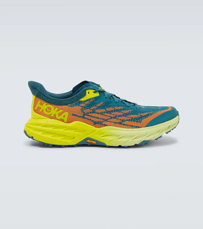 Shop Hoka One One Speedgoat 5 Running Shoes In Blue Coral / Evening