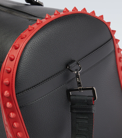 Shop Christian Louboutin Sneakender Leather Duffle Bag In Black/loubi/black