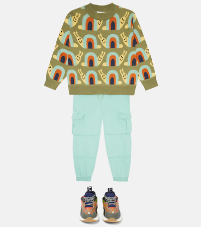 Stella Mccartney Jacquard Cotton Sweater In Multicolor
