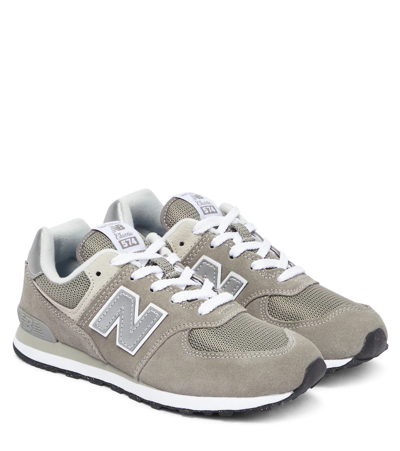 Shop New Balance 574 Suede Sneakers In Grey
