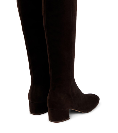 Shop Gianvito Rossi Rolling Over-the-knee Suede Boots In Moka