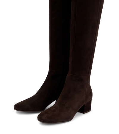 Gianvito Rossi Rolling Over-the-knee Suede Boots In Moka