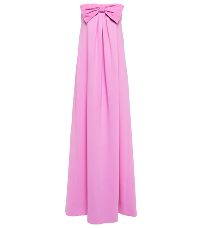 Shop Oscar De La Renta Silk-blend Faille Moiré Gown In Lilac